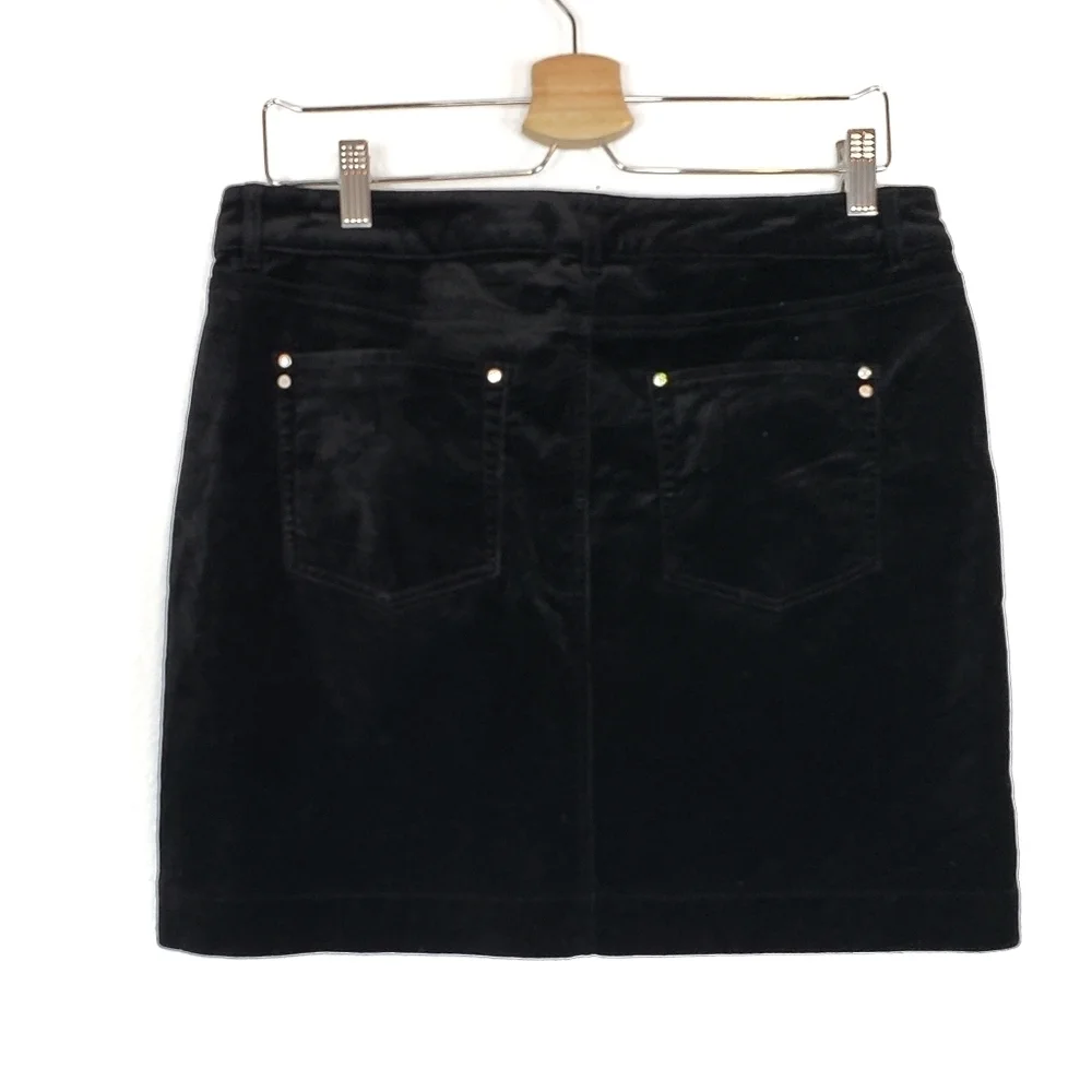White House Black Market velvet crystal stud skirt - Picture 5 of 6